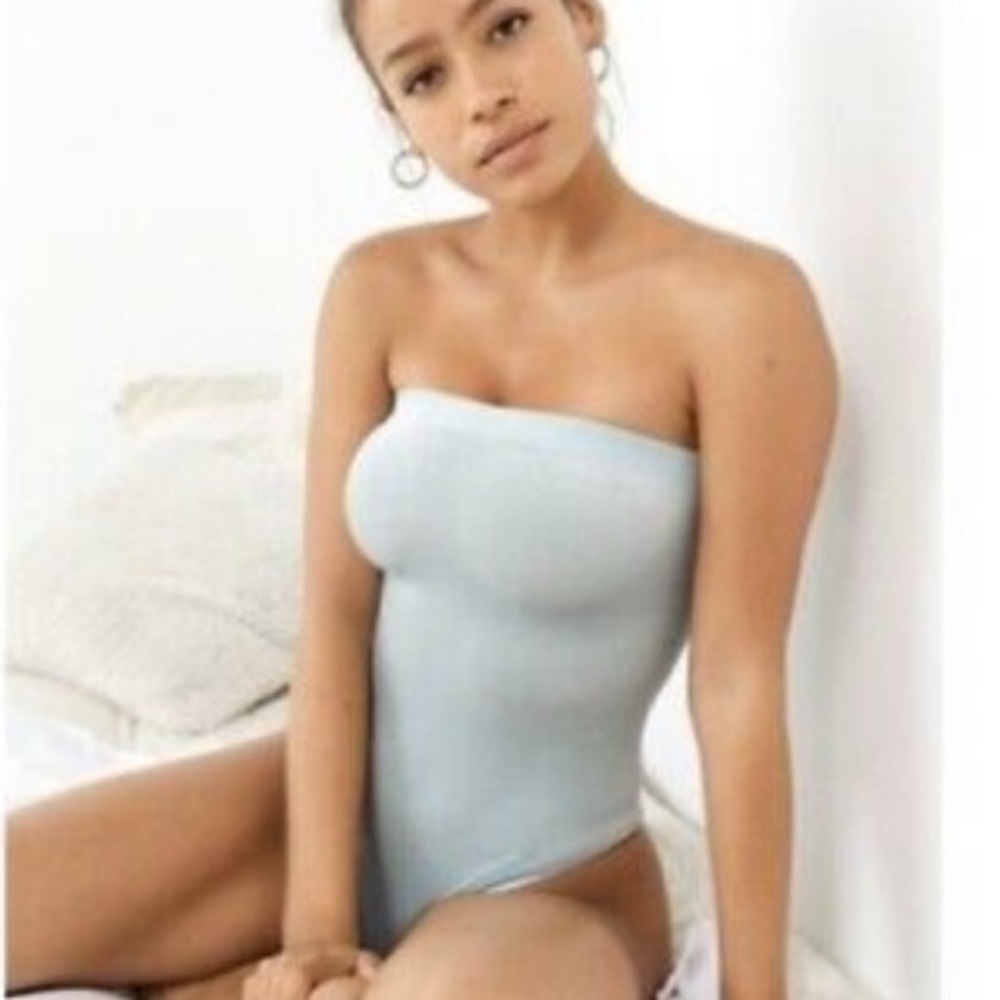 Urban Outfitters Strapless Velvet Bodysuit